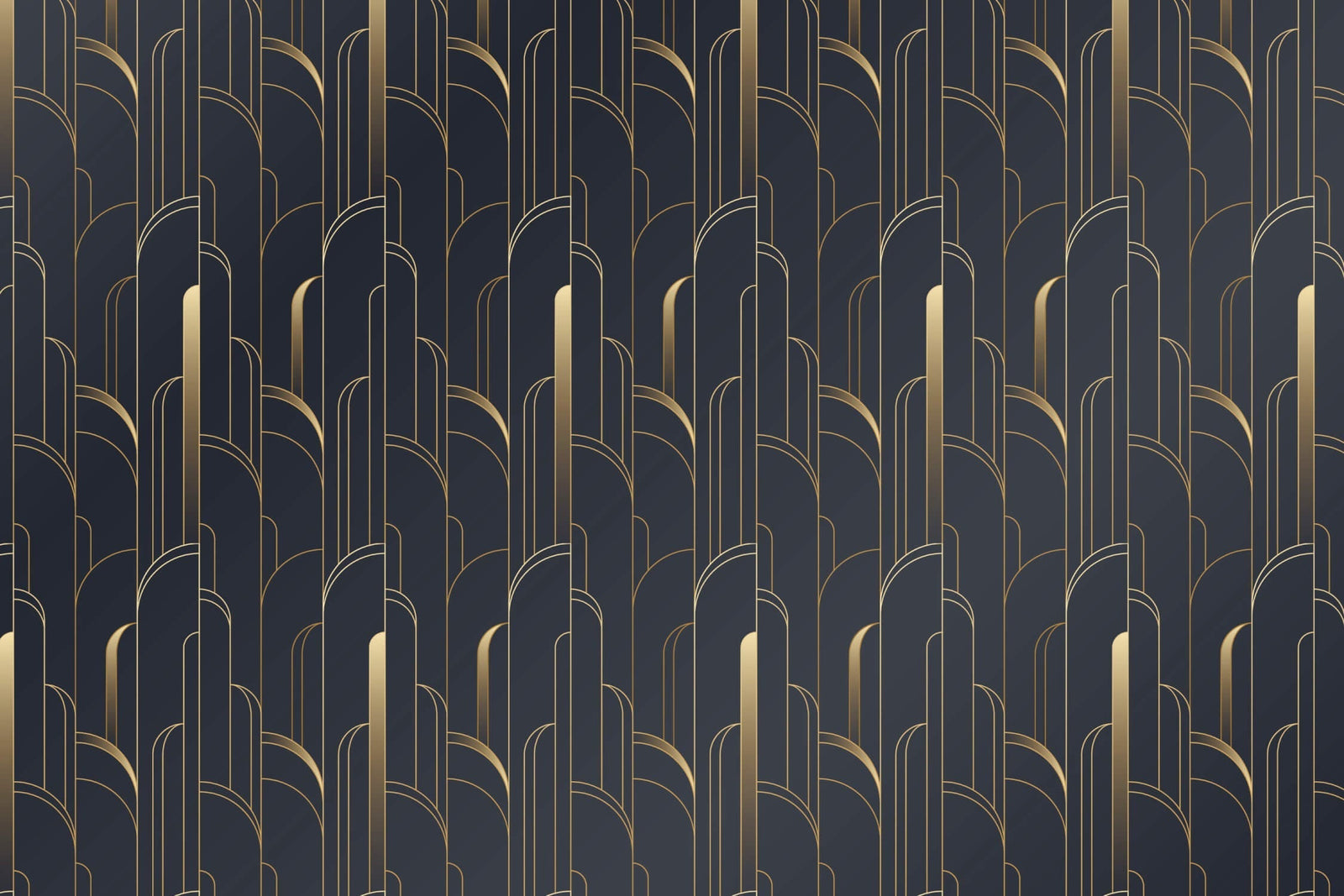 Geometric Wallpaper - Art Deco Pattern in Golden Arches