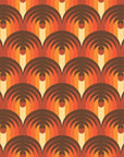 Papier peint rétro - écailles géométriques orange