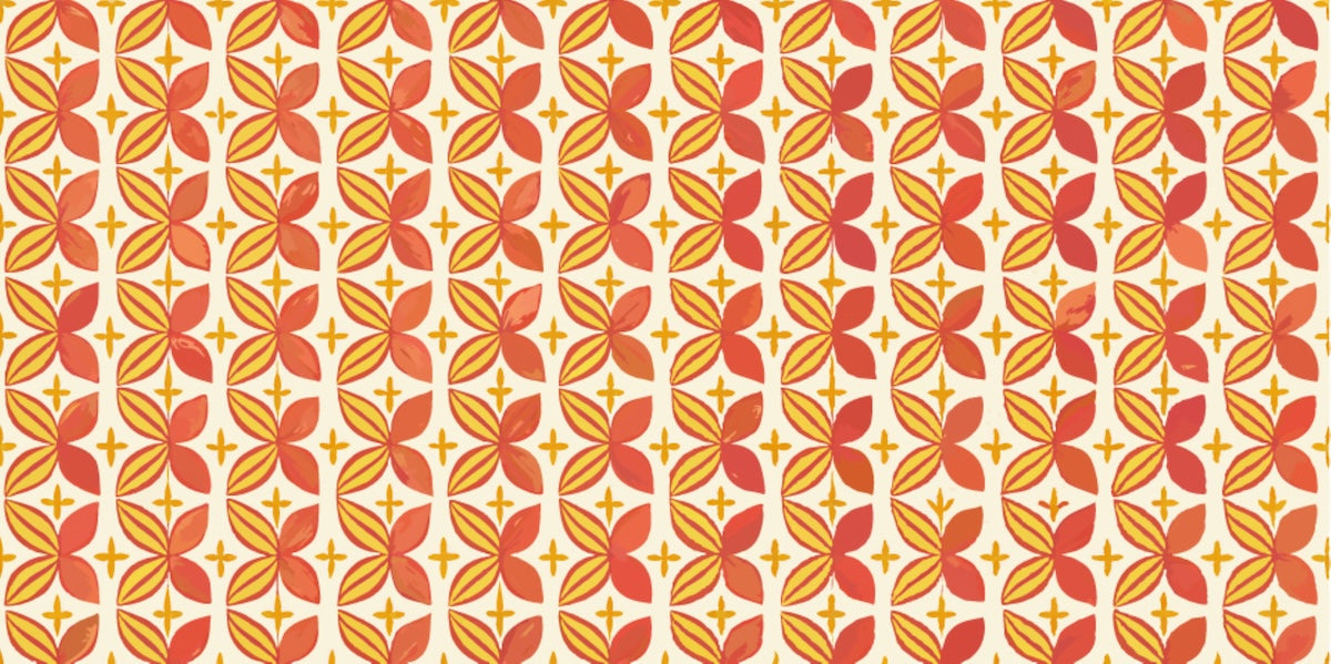 Papier peint rétro - petits losanges orange