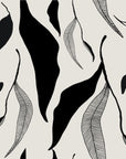 Nature wallpaper - black and cream foliage silhouettes