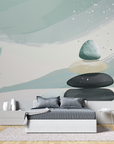 Japanese Wallpaper - Zen Serenity, Pebbles and Foliage