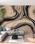 Stone Wallpaper - Cream and Black Marbles