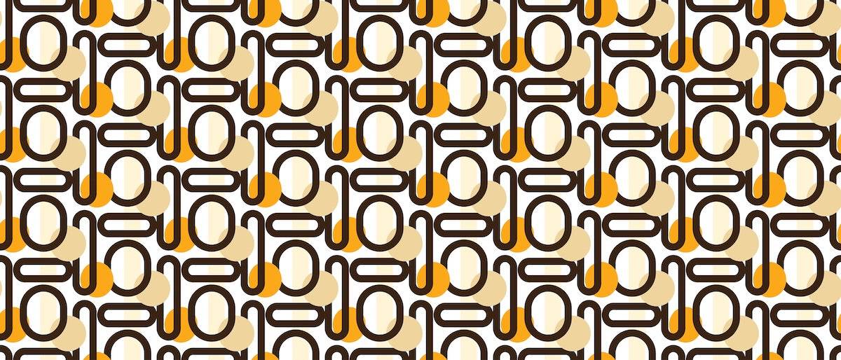 Papier peint rétro - maillons géométriques orange