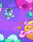 Papier peint enfant – Espace et astronaute coloré