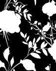 Papier peint fleuri - roses blanches noir et blanc