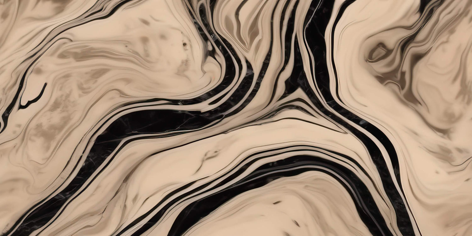 Stone Wallpaper - Cream and Black Marbles