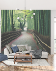 Papier Peint Japonais - Chemin dans une Forêt de Bambous