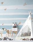Geometric Wallpaper – Watercolor Stripes and Gold Accents