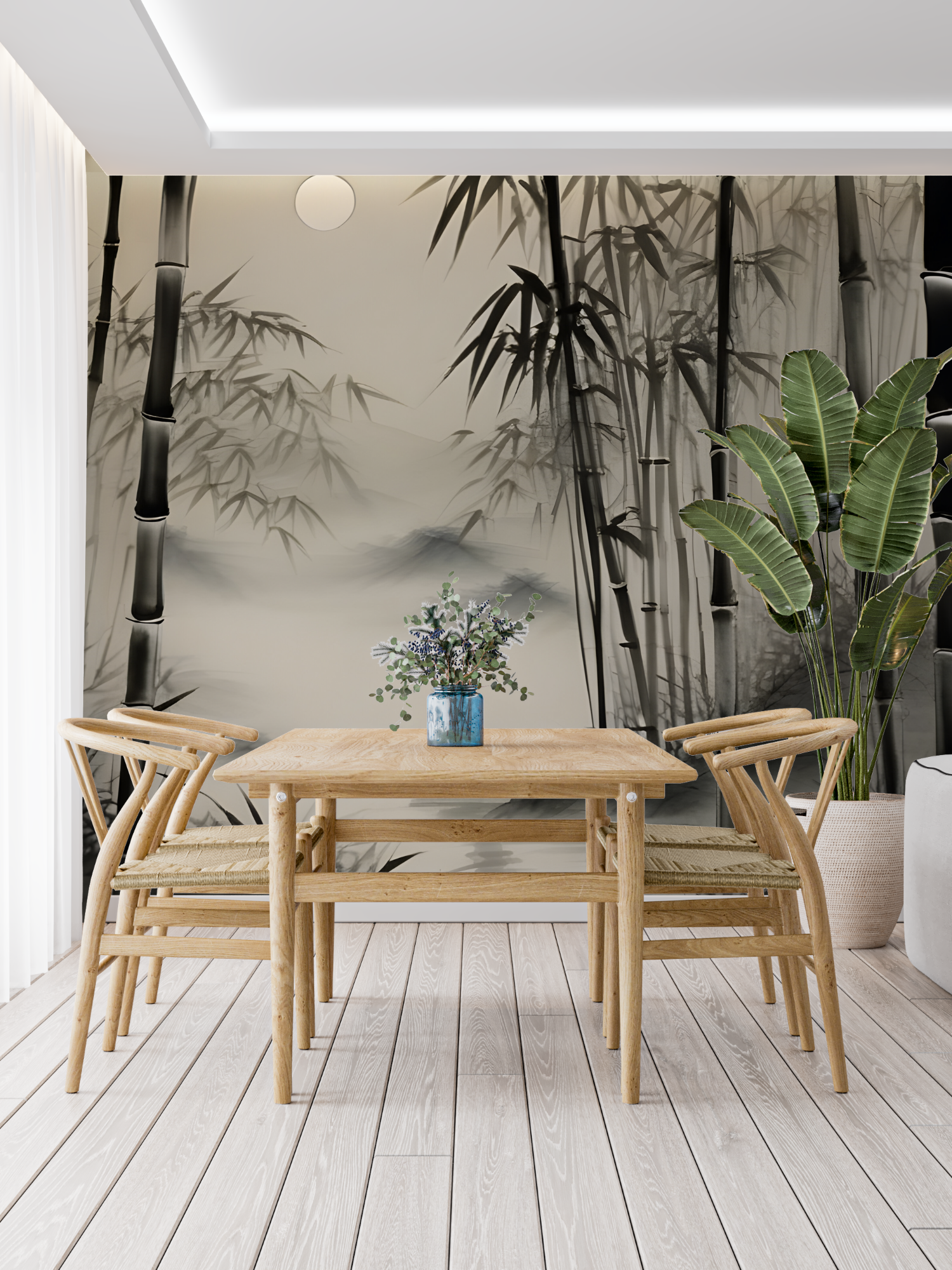 Bamboo Trompe L'Oeil Wallpaper