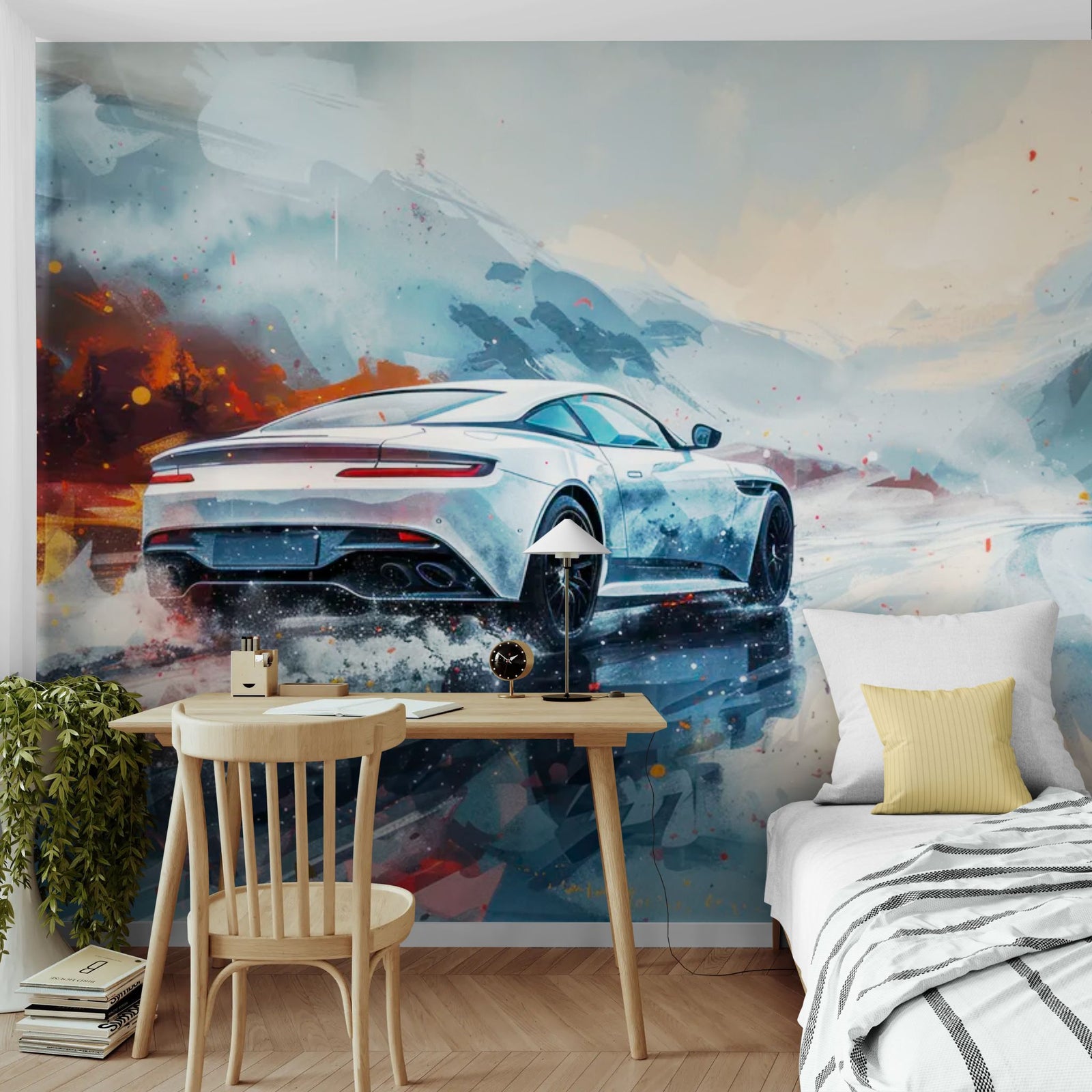 Papier Peint Voiture – Supercar dans la neige