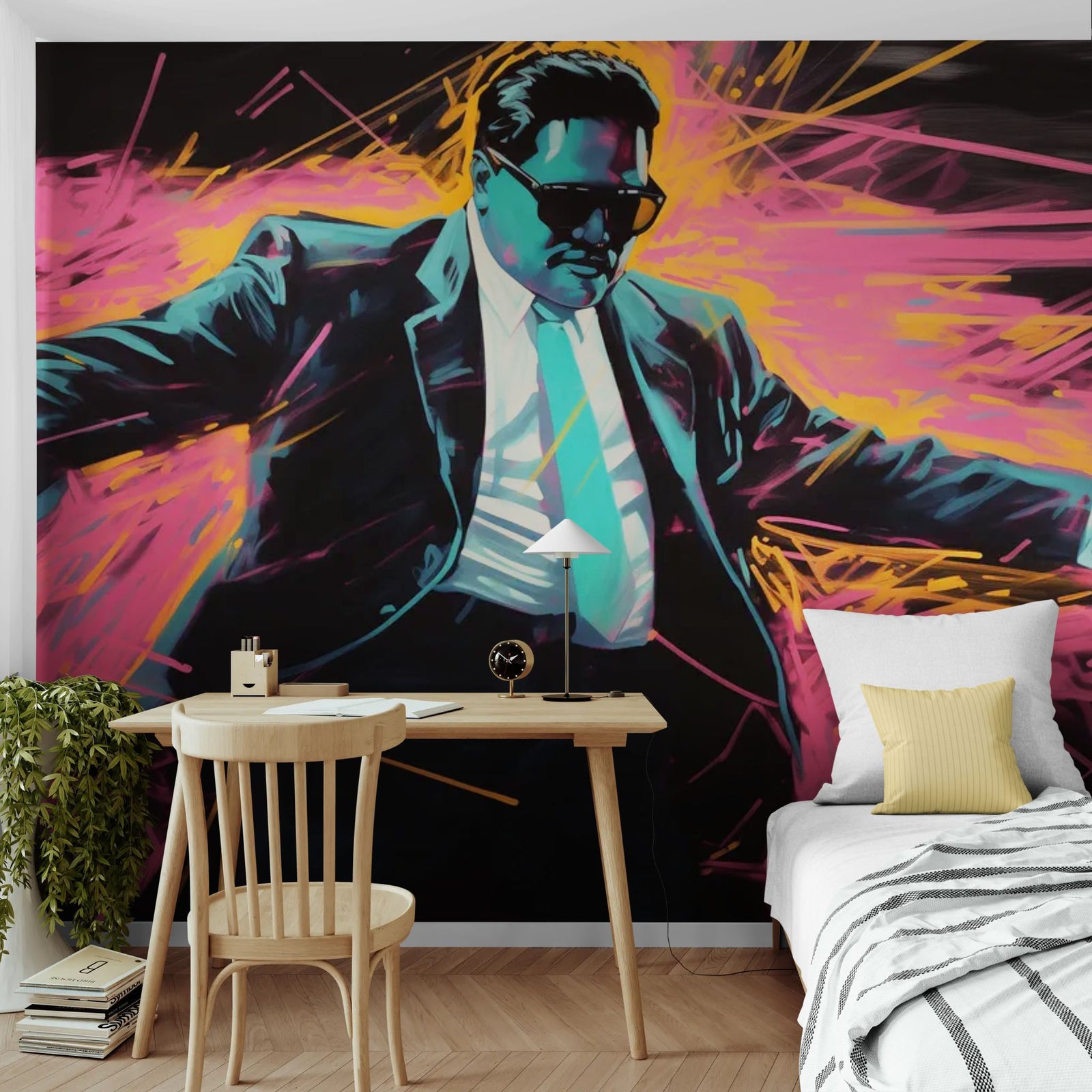 Papier Peint Pop Art - Businessman Style Néon