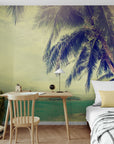Papier Peint Île Tropicale - Palmiers & Océan Turquoise