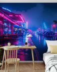 Marina Wallpaper - Neon Dockside