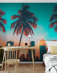 Papier Peint Ville - Skyline Miami Sunset