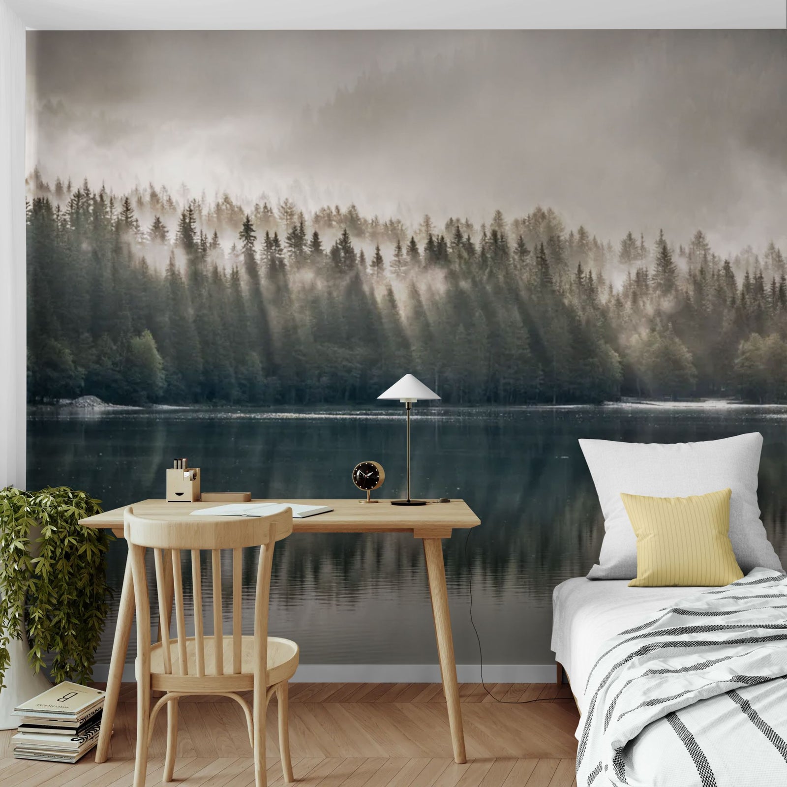 Papier Peint Nature - Baie Brumeuse des Pins