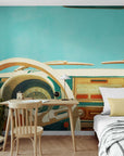 Vintage Car Wallpaper - Retro Blue Dashboard