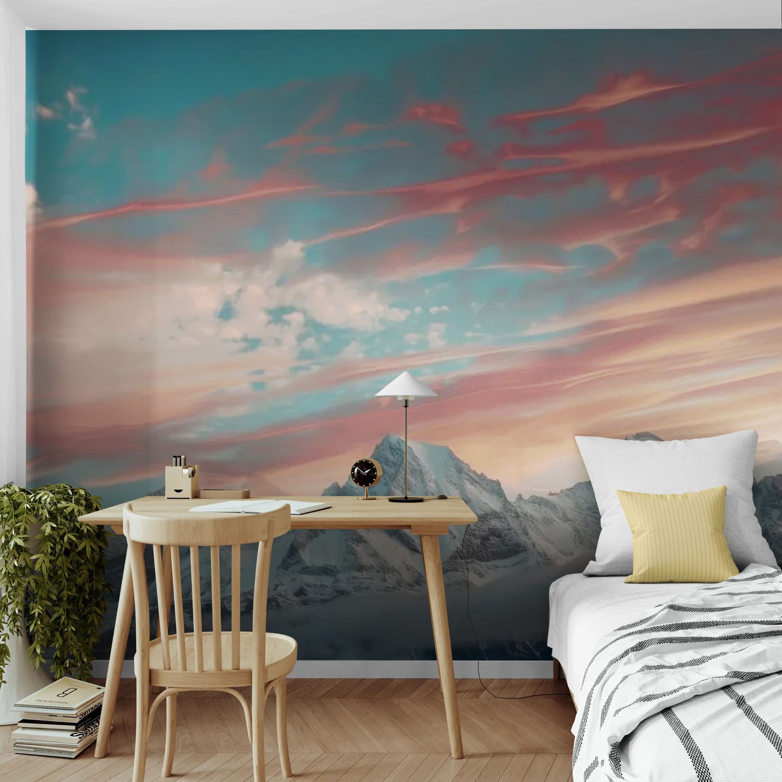 Papier Peint Montagne – Pics Célestes Rosés