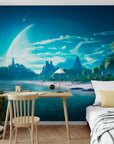 Futuristic Wallpaper - Exoplanet Beach &amp; Giant Moon