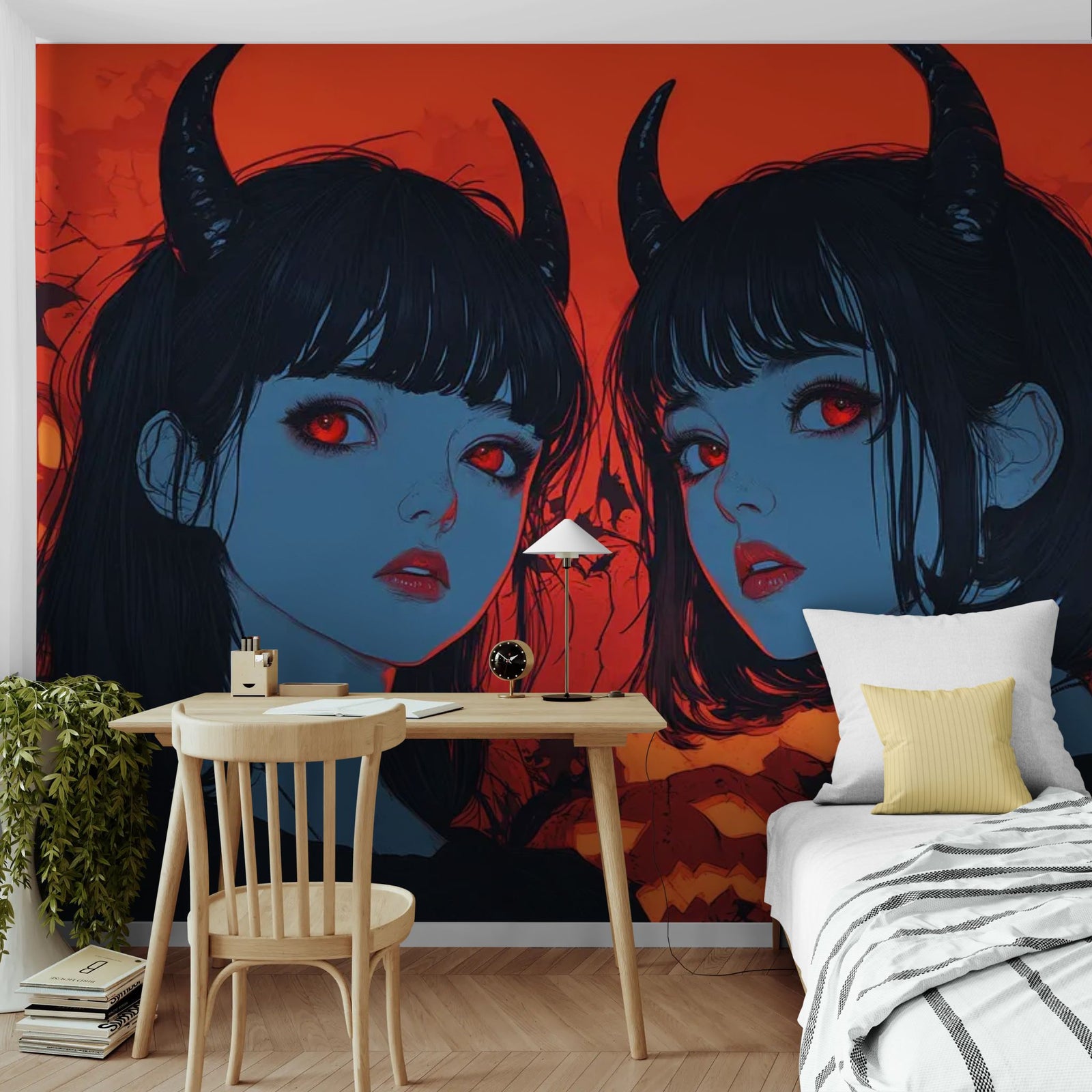 Papier Peint Halloween – Jumelles Démoniaques