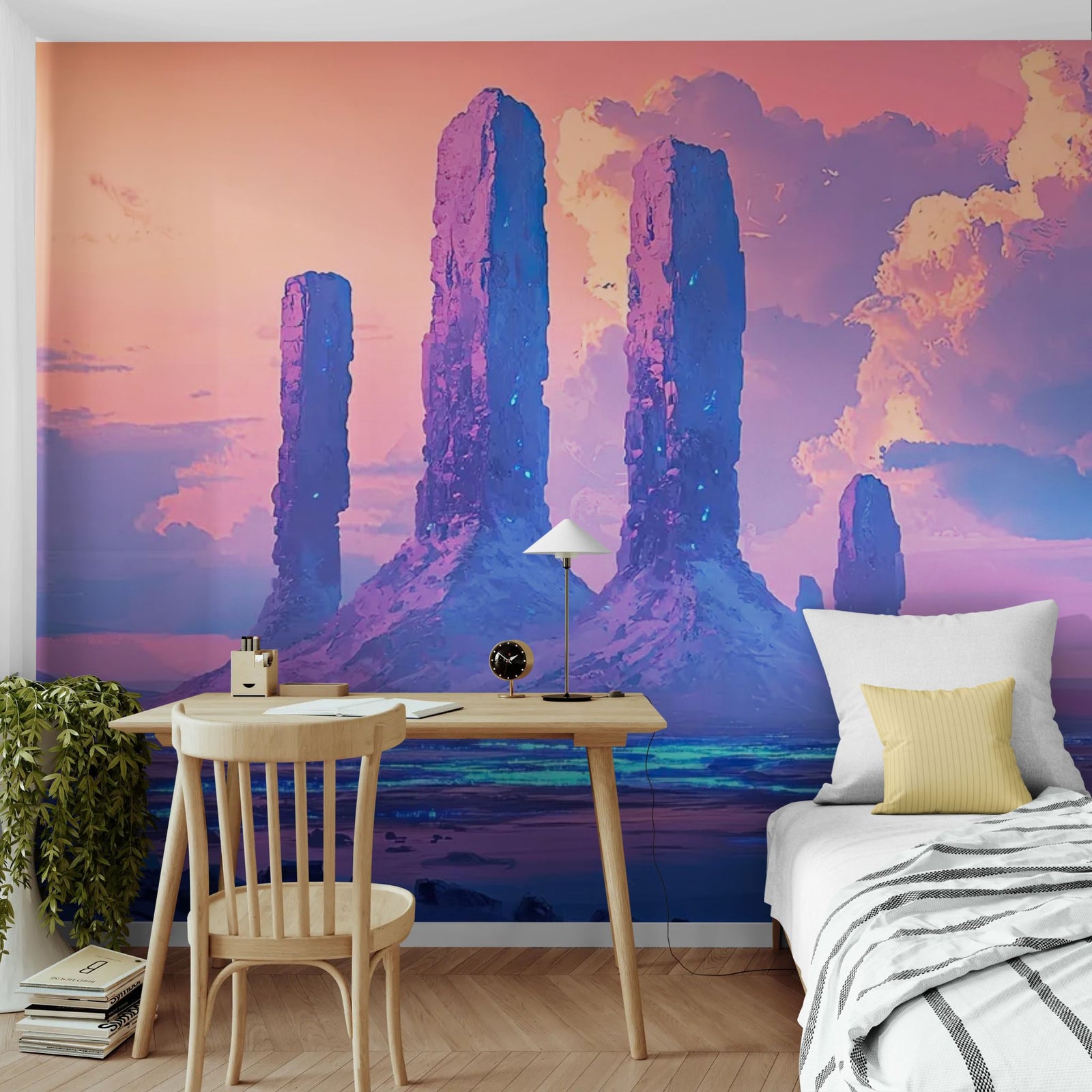 Papier Peint Surréaliste - Rochers du Crépuscule