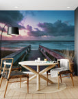 Sea wallpaper – footbridge at dusk