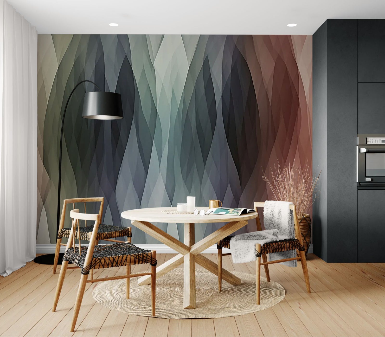 Abstract Wallpaper – Soft Geometric Undulations