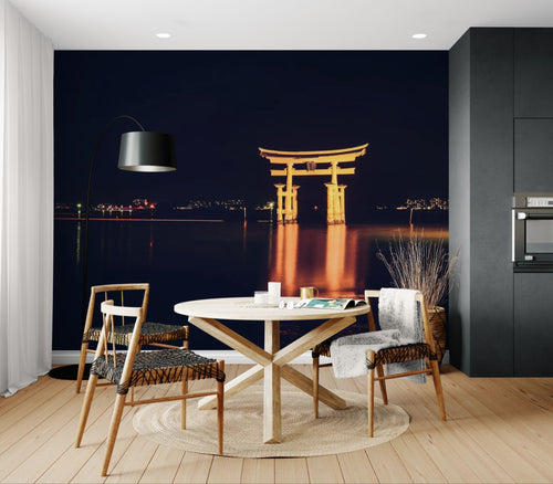 Papier peint Japon – torii nocturne illuminé