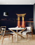 Japanese wallpaper – illuminated torii at night