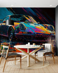 Papier peint Art – voiture colorée moderne