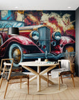 Papier peint Vintage – voiture rétro murale
