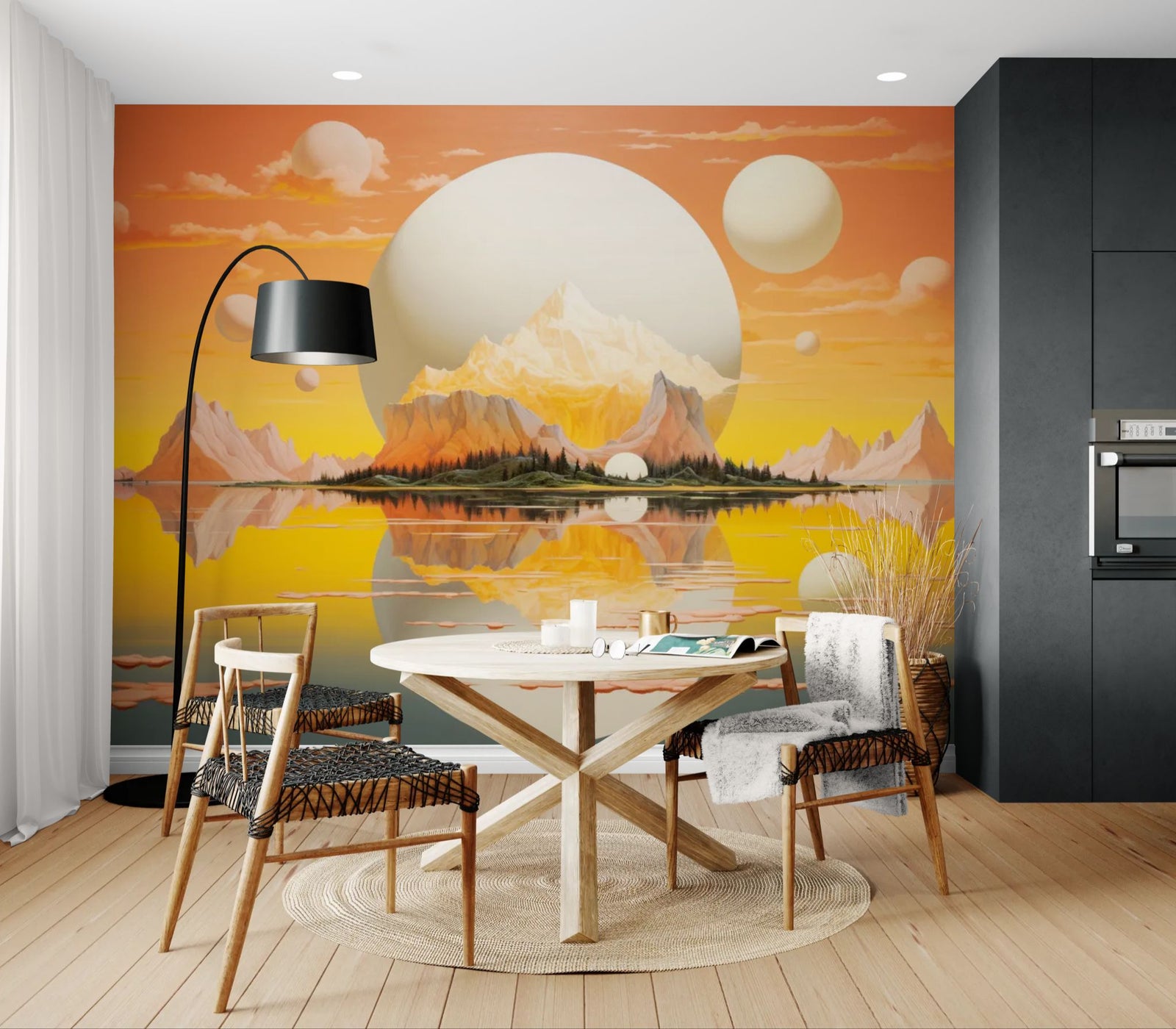 Papier peint Surréaliste – monde solaire onirique