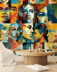 Papier peint Art – Portraits cubistes colorés