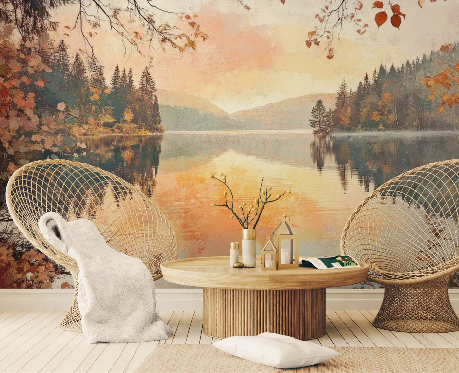 Landscape wallpaper – Peaceful autumn lake