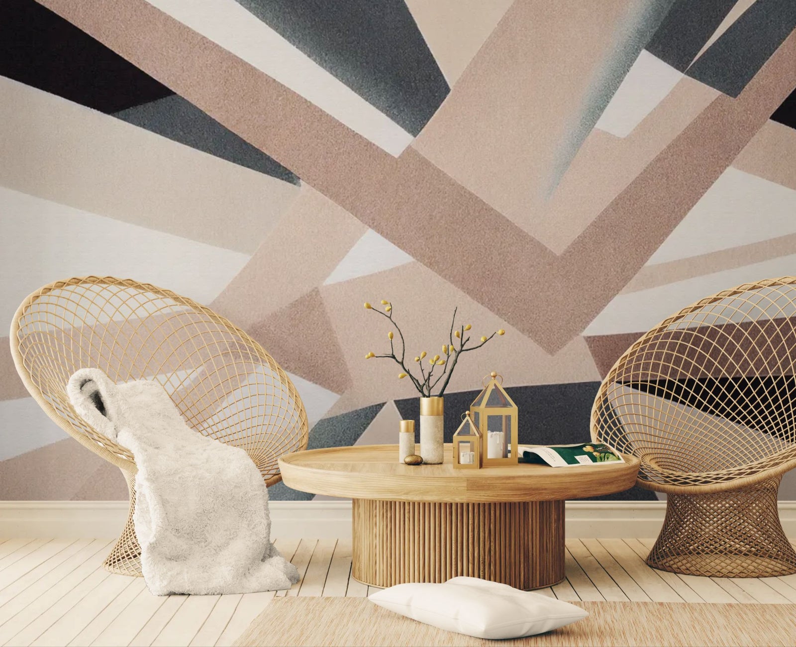 Abstract Wallpaper – Soft Graphic Lines