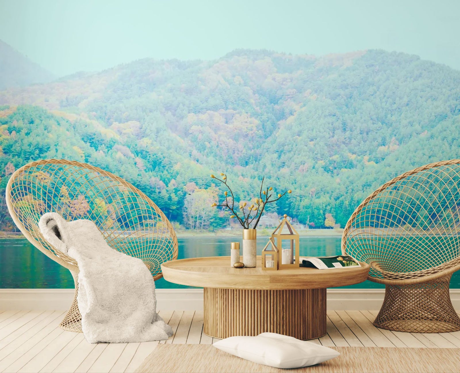 Nature wallpaper – Bright forest lake