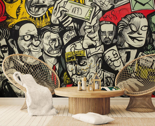 Papier peint art – Illustration sociale
