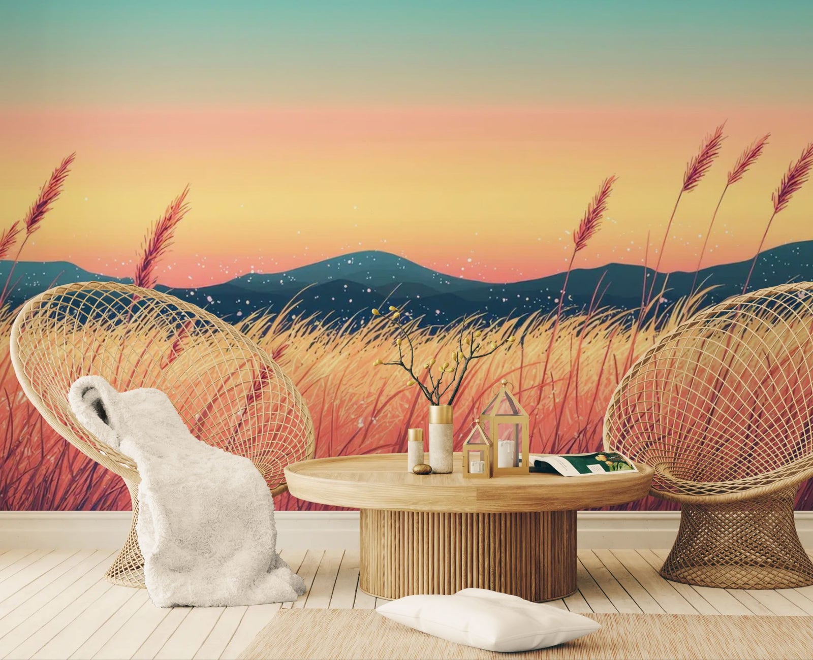 Landscape wallpaper – Golden field in the wind