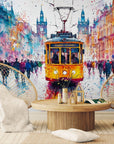 City wallpaper – Colorful artistic tram