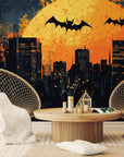 Papier peint Halloween – Ville nocturne fantastique