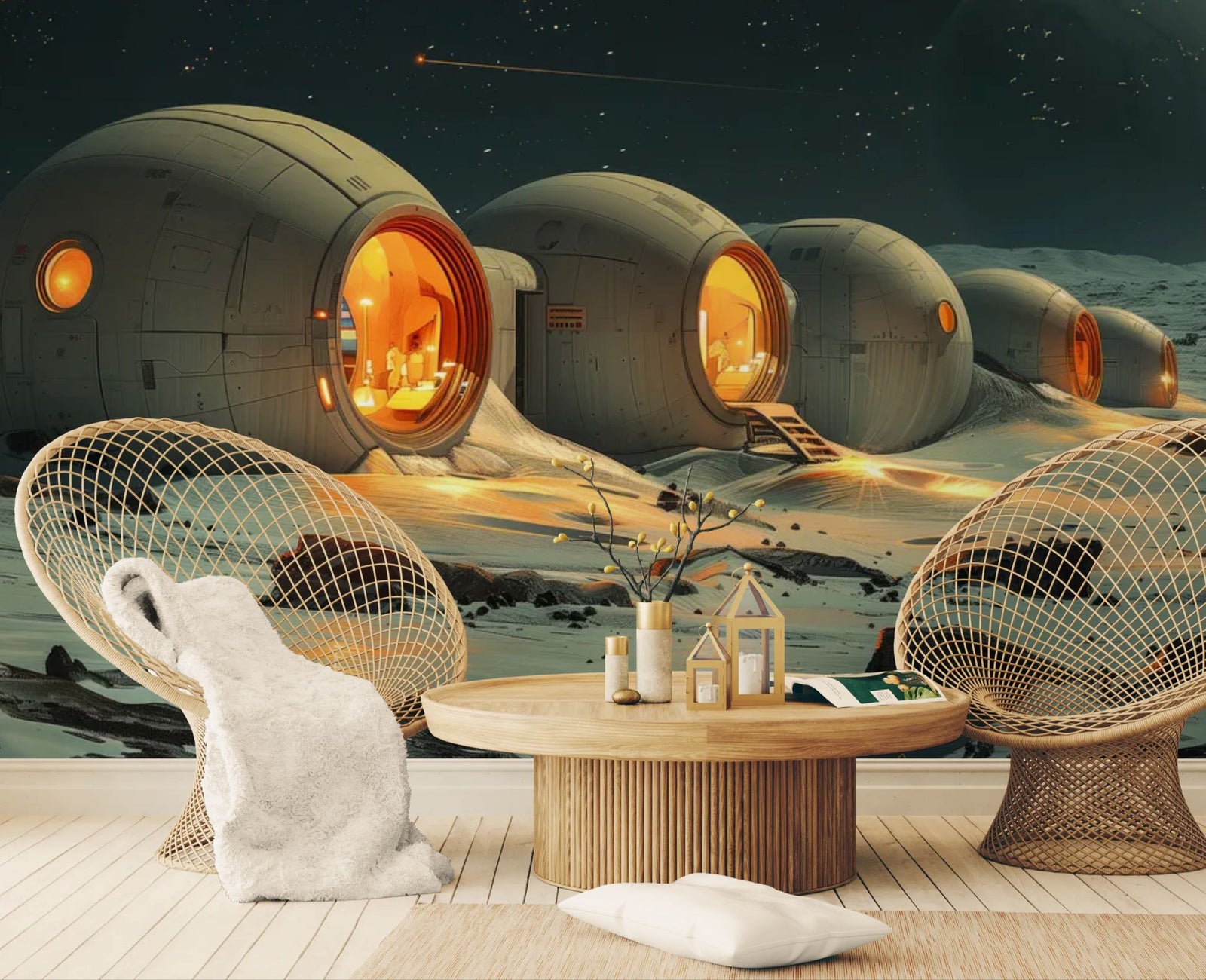 Science fiction wallpaper – Futuristic lunar habitat