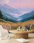 Nature wallpaper – Alpine valley moon
