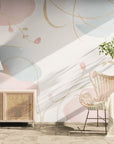 Art Deco Wallpaper – Abstract Shapes in Pastel Gold