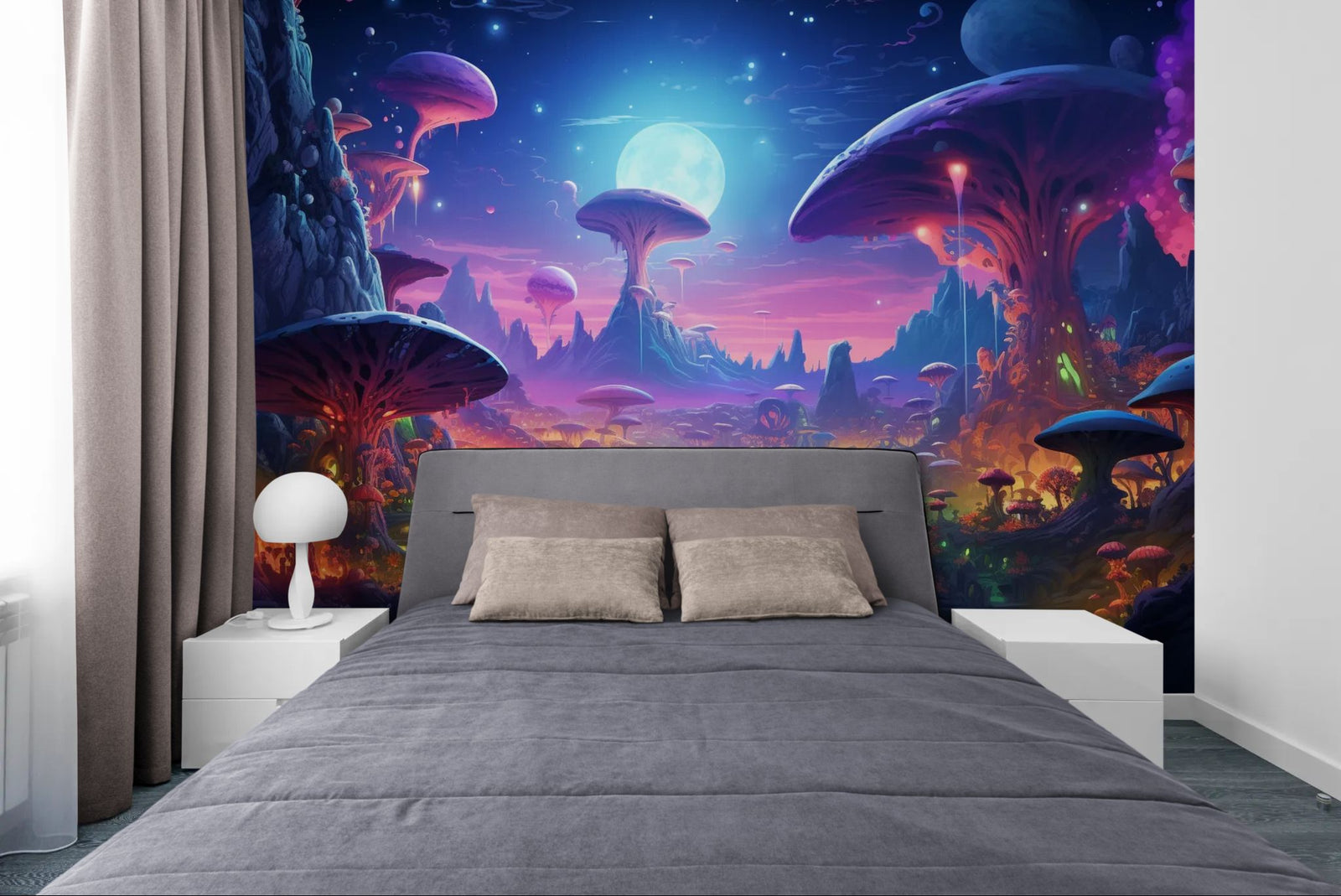 Fantasy wallpaper – Luminous mushroom world