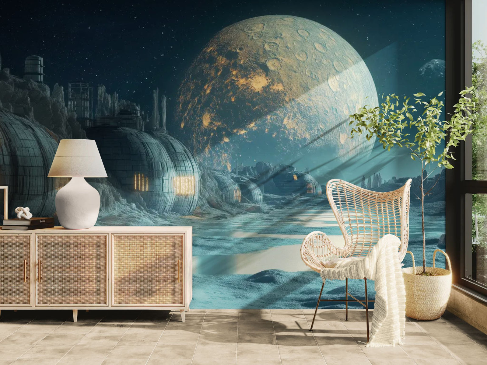 Space wallpaper – Futuristic lunar base