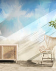 Watercolor wallpaper – Blue clouds and sand