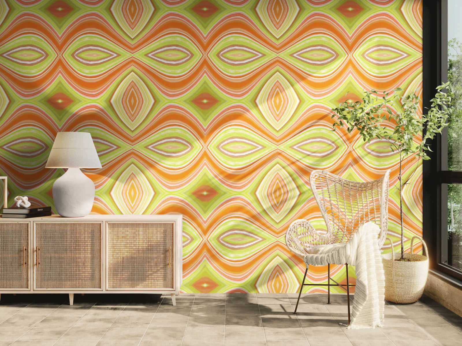 Abstract Wallpaper – Wavy Retro Pattern