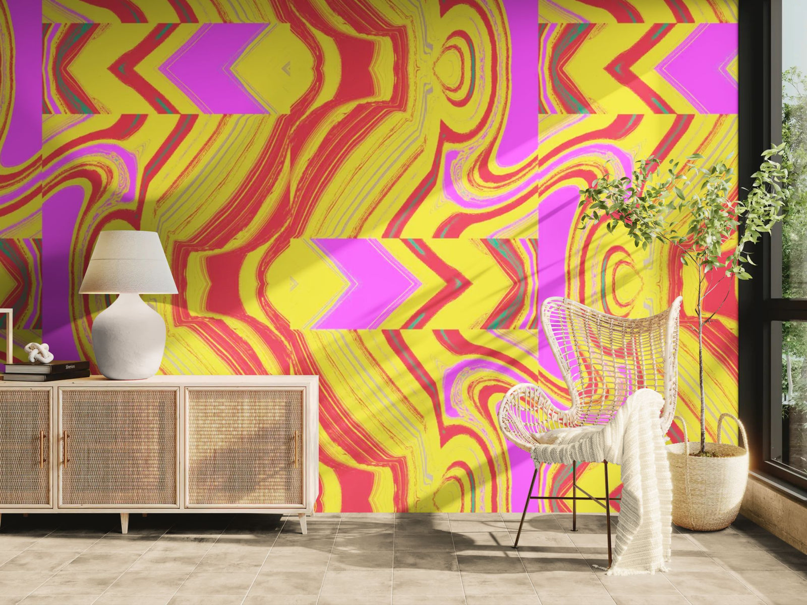 Abstract Wallpaper – Vibrant Psychedelic Pattern