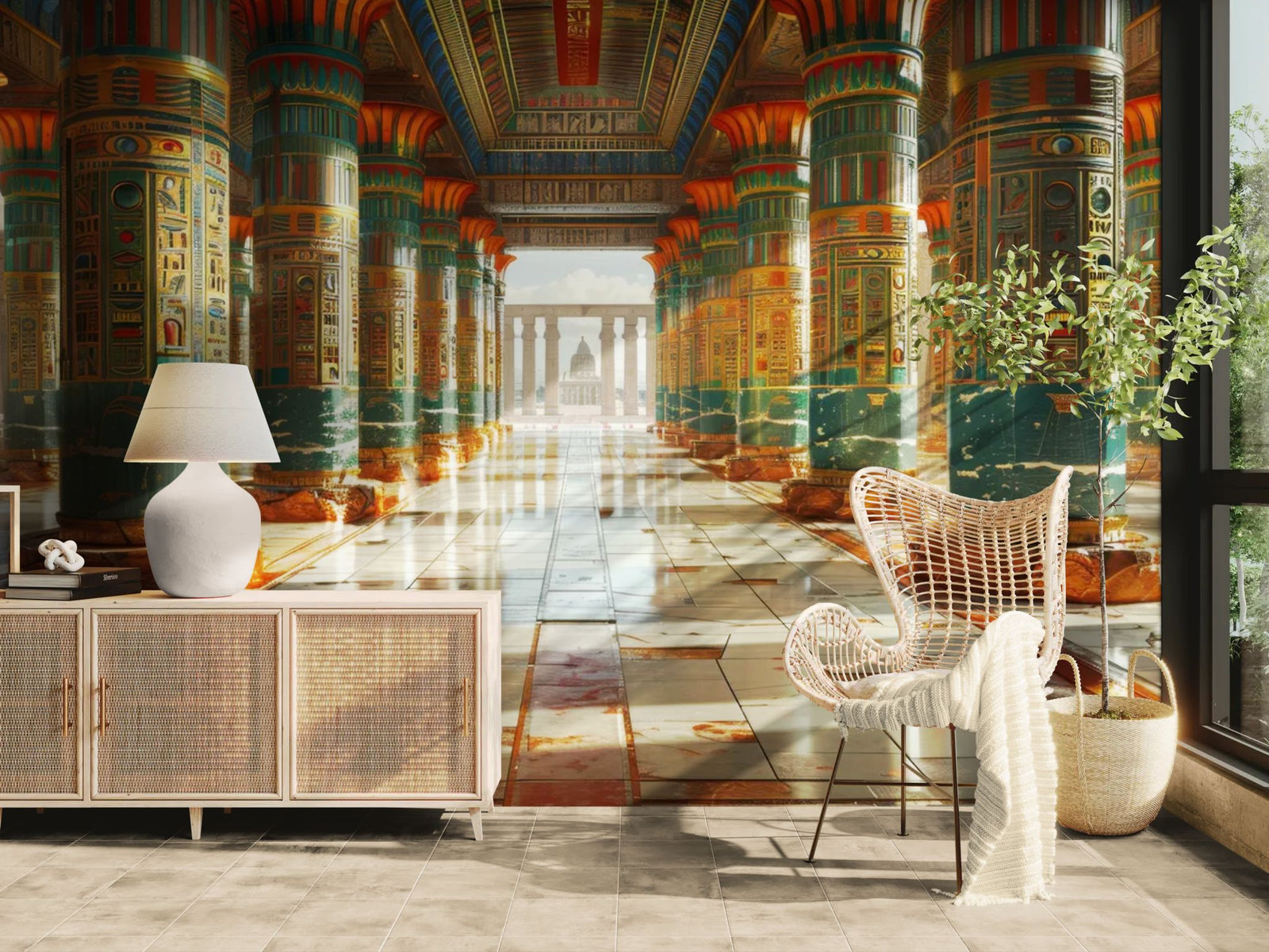 Papier peint Égypte – Colonnes hiéroglyphes sacrées