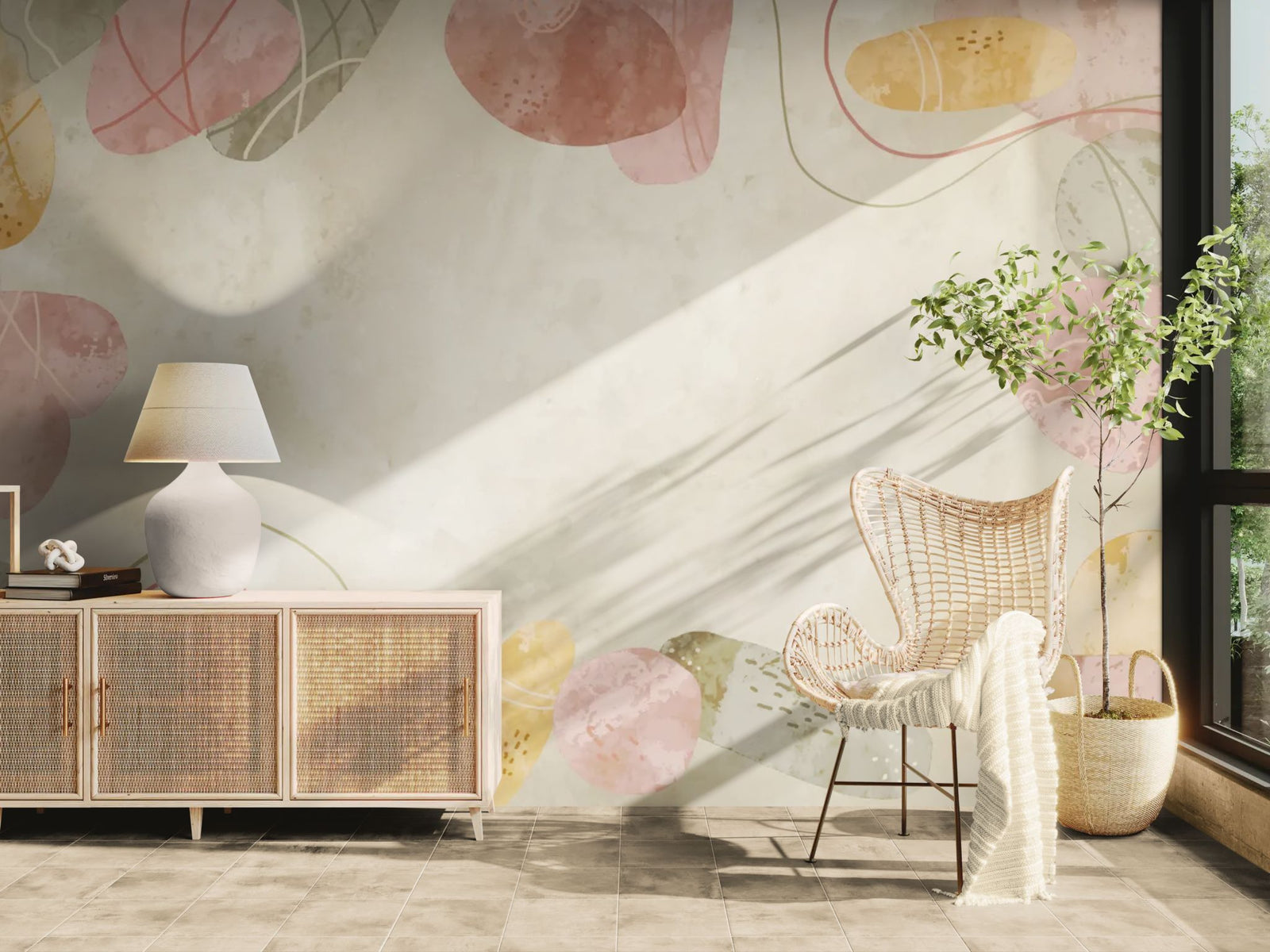 Art &amp; Deco Wallpaper – Pastel Abstract Shapes