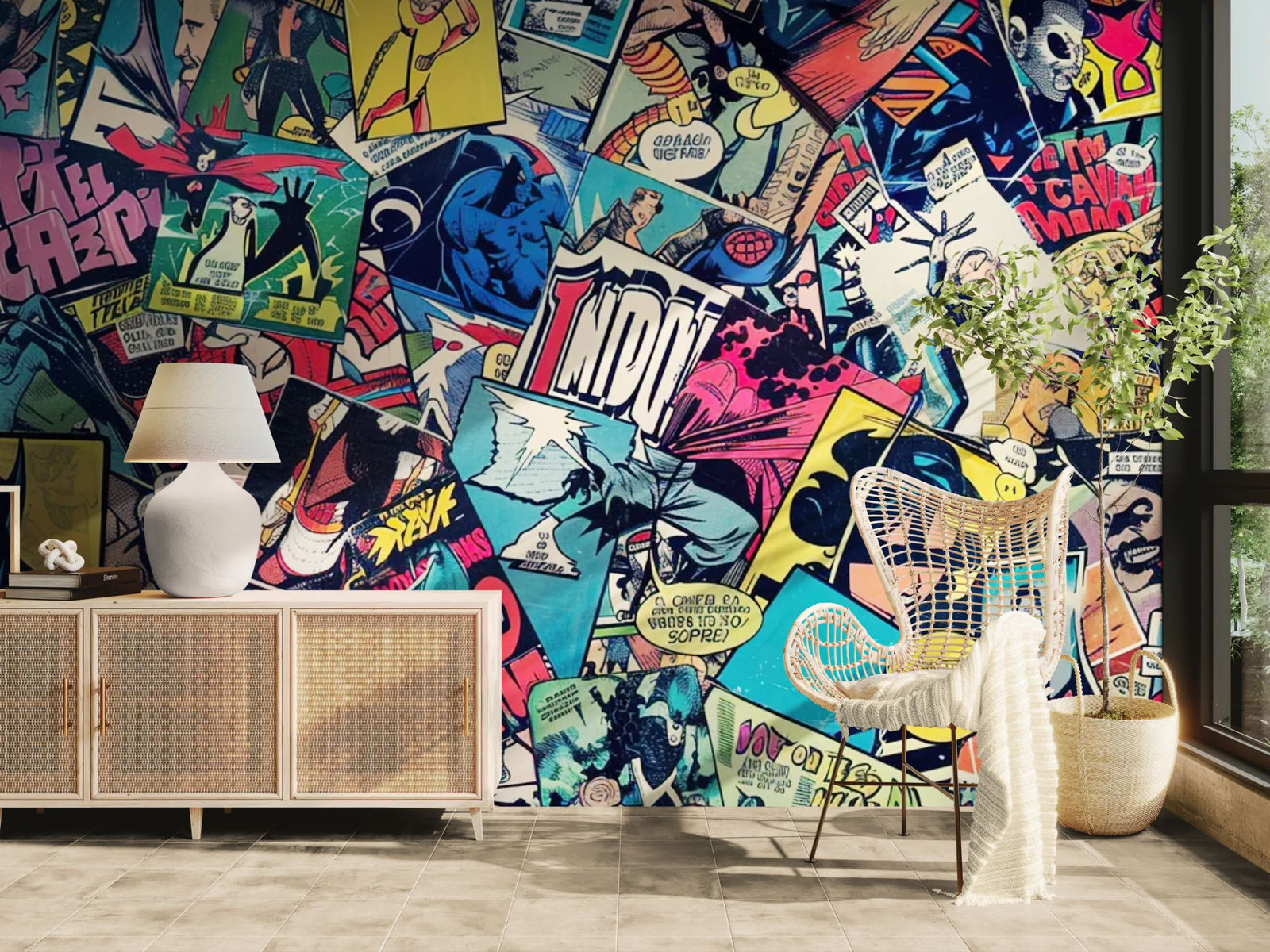 Graphic Wallpaper – Vintage Comics Collage